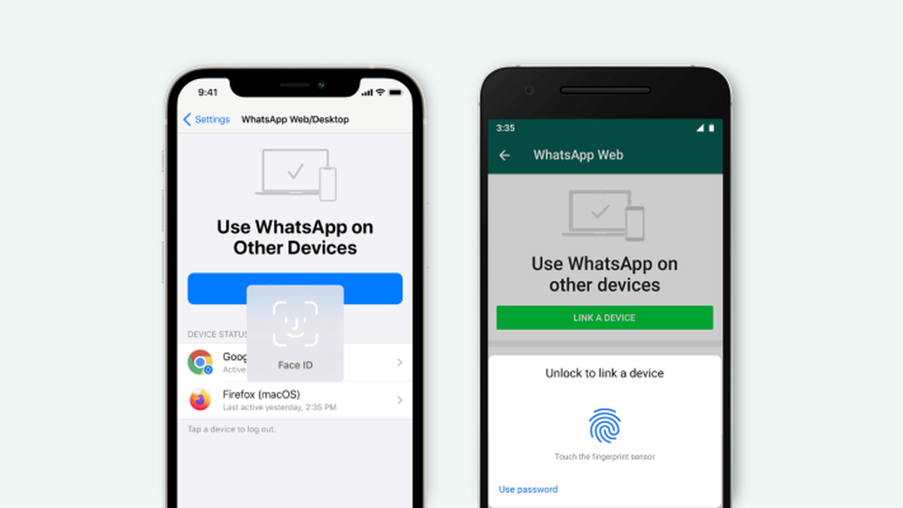 WhatsApp currently needs biometric authentication for PC and web access