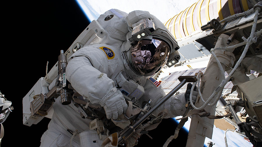 Space travelers prep for latest solar array on 1st all–global spacewalk