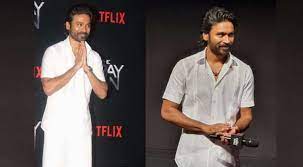 During Gray Man’s premiere with the Russo Brothers, Dhanush wears a South Indian outfit