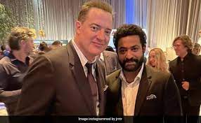 Oscar 2023: Brendan Fraser and RRR star Jr. NTR are pictured together and NTR wishes Fraser luck