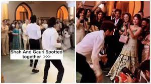 At Alanna’s wedding, Shah Rukh Khan beams as Ahaan Panday and Karan Mehta dance to his song. Watch