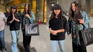 As she returns from Cannes with Aishwarya Rai, Aaradhya Bachchan greets photographers and beams