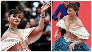 In her second red carpet appearance, Urvashi Rautela, who has blue lips, resembles Aishwarya Rai in Cannes 2023