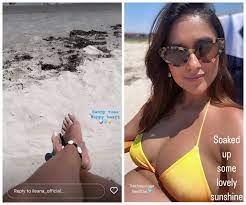 Mom-to-be Ileana D’Cruz enjoys a beach day in a yellow bikini and believes that her “baby nugget” did as well