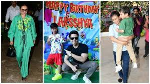 Attending Lakshya’s Super Mario-themed birthday party is Rani Mukerji, Taimur Ali Khan, and Jehangir of Tusshar Kapoor