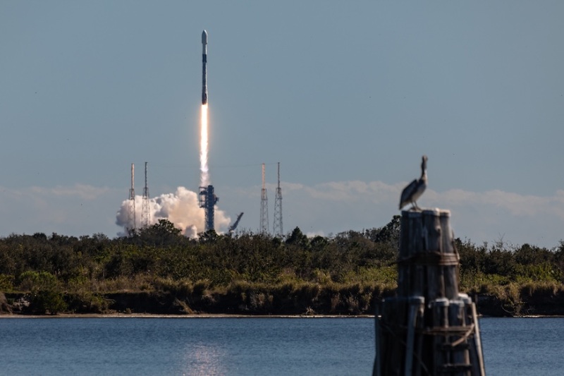 Northrop Grumman Cygnus spacecraft is launched by SpaceX en route to the Space Station